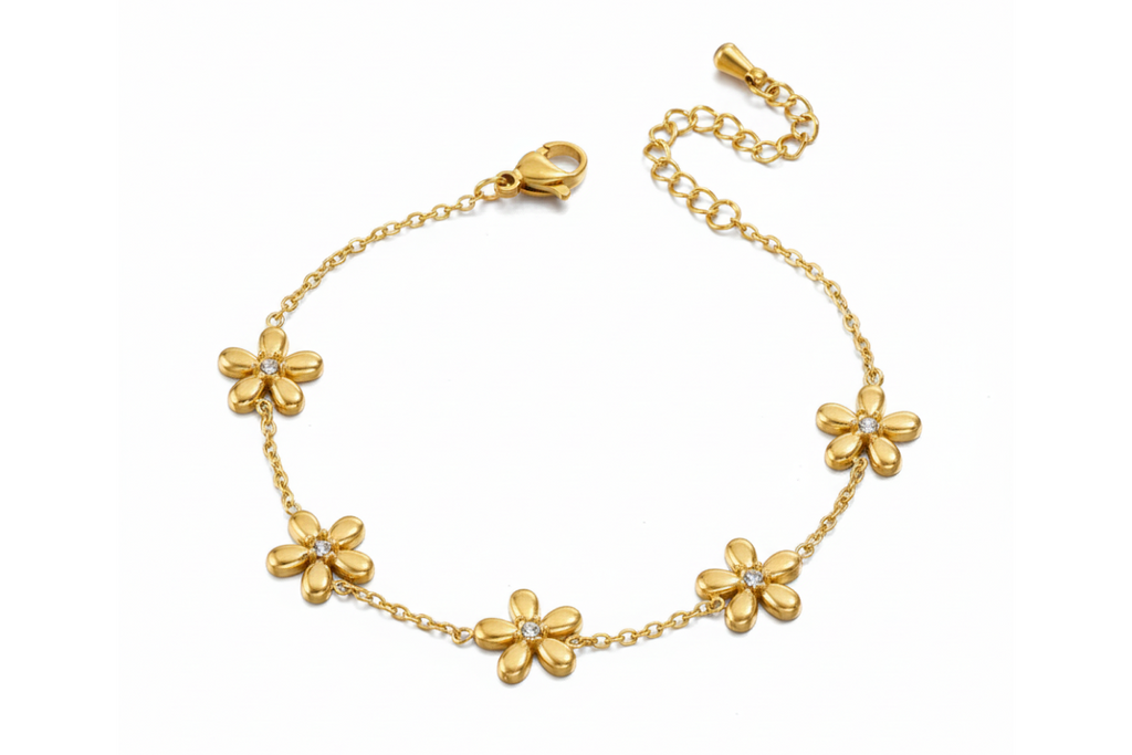 Golden Floral Detail Bracelet