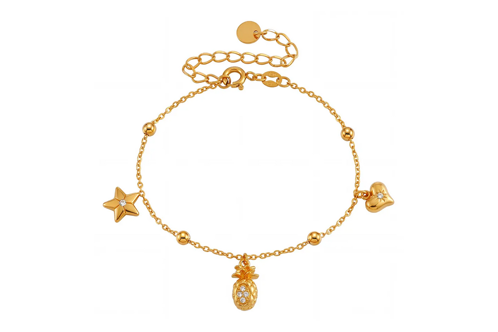 Pineapple Charm Mix Bracelet