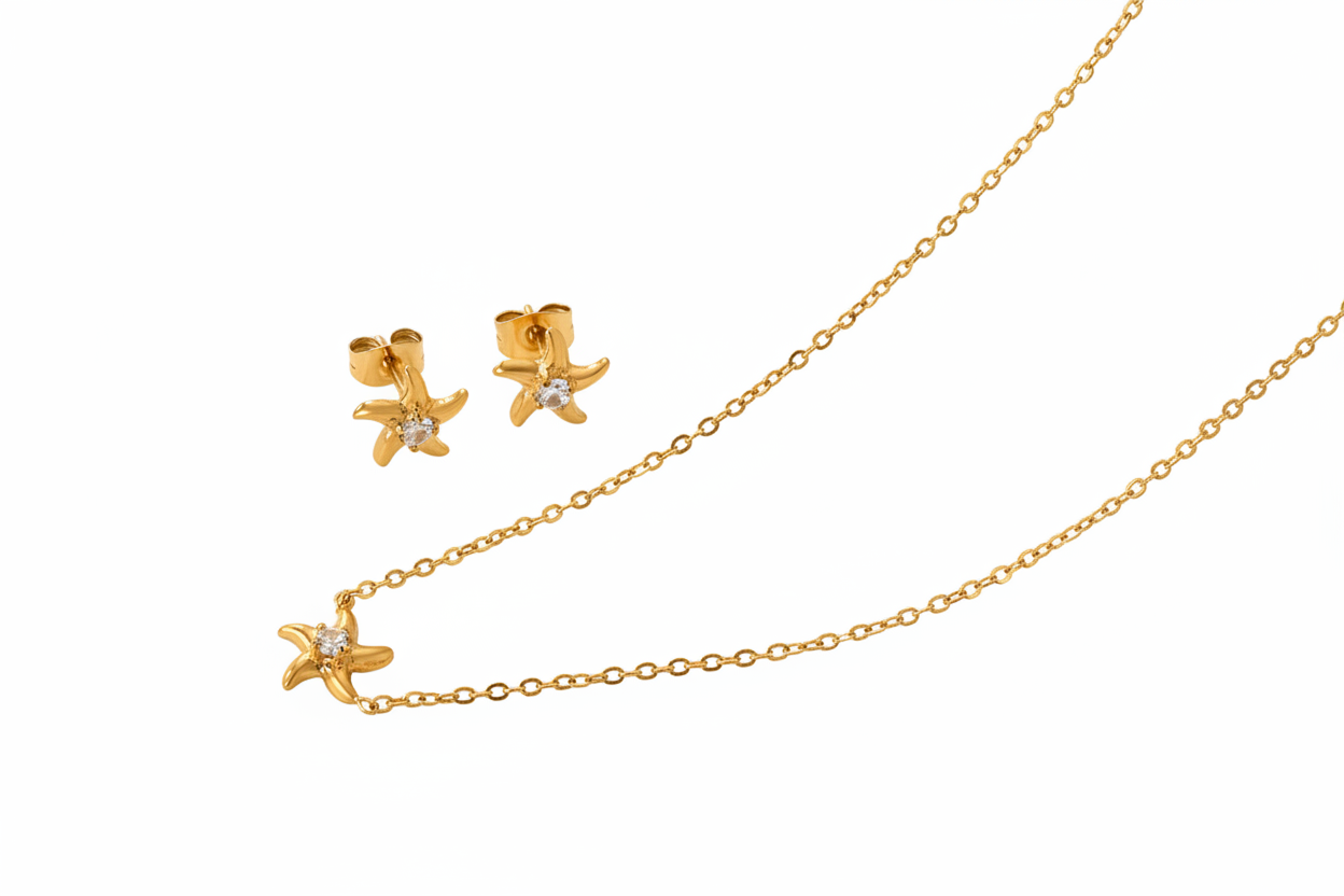 Starfish Accent Set (Earrings and Necklace)