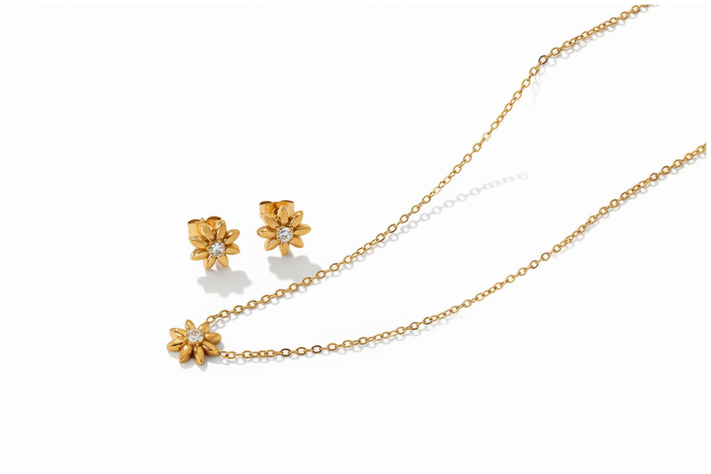 Floral Accent Set (Earrings and Necklace)